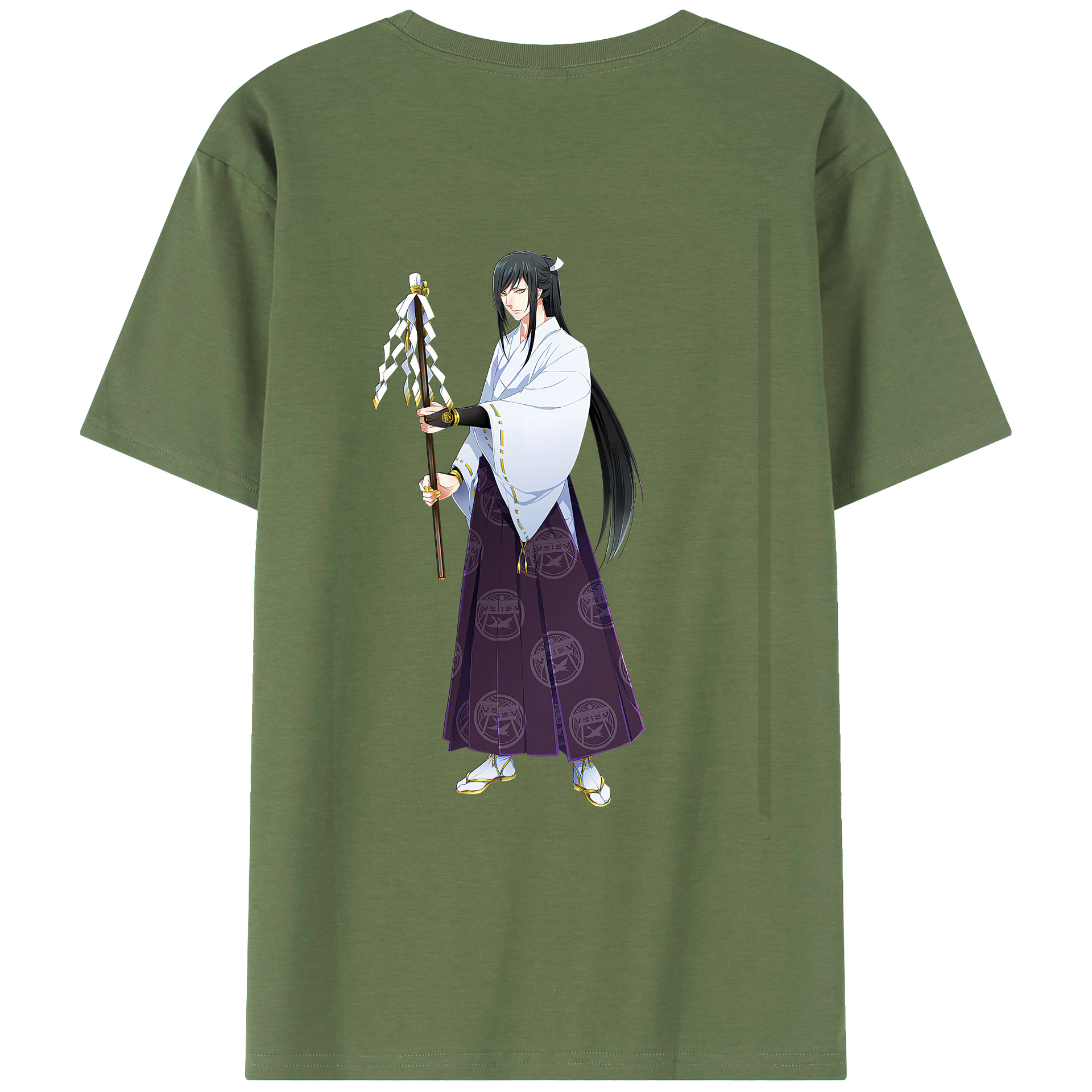 （画像用） 刀剣乱舞 Touken Ranbu 綿100％ メンズ半袖Tシャツ（バックプリント） 通気性